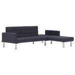 vidaXL Canapé-lit en forme de L gris foncé polyester