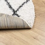vidaXL Tapis shaggy à poils longs moderne crème et noir Ø 280 cm