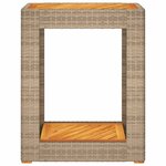 vidaXL Table d'appoint de jardin dessus en bois beige 60x40x75 cm