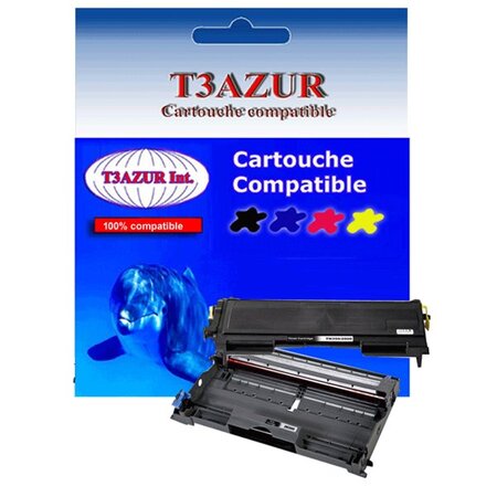 Kit Tambour+Toner compatible avec Brother TN2000, TN2005, DR2000, DR2005 pour Brother MFC7420, MFC7820 - T3AZUR