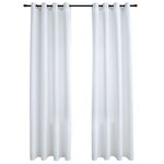 vidaXL Rideau occultant et anneaux en métal 2Pièces Blanc cassé 140x175cm