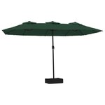 vidaXL Parasol à double tête avec LED vert 449x245 cm