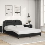 vidaXL Cadre de lit avec lumières LED noir 140x190 cm similicuir