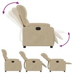 vidaXL Fauteuil inclinable électrique crème tissu microfibre