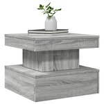 vidaXL Table basse avec lumières LED sonoma gris 50x50x40 cm
