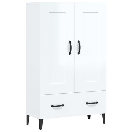 vidaXL Buffet Blanc brillant 70x31x115 cm Bois d'ingénierie