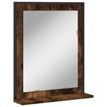 vidaXL Miroir de salle de bain et étagère chêne fumé bois d’ingénierie