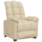 vidaXL Fauteuil inclinable Crème Tissu