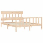vidaXL Cadre de lit avec tête de lit 160x200 cm bois massif