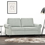 vidaXL Canapé à 2 places Gris clair 120 cm Velours