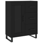 vidaXL Buffet noir 69 5x34x90 cm bois d'ingénierie