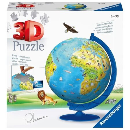 Puzzle 3d globe terrestre 180 pieces - ravensburger - puzzle enfant 3d  éducatif - sans colle - des 7 ans - La Poste