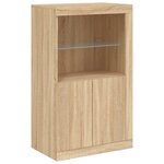 vidaXL Buffet avec lumières LED chêne sonoma 162x37x100 cm