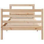 vidaXL Cadre de lit avec tête de lit 75x190 cm bois de pin massif
