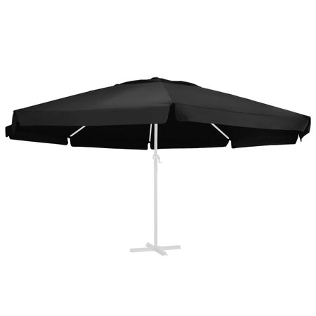 vidaXL Tissu de remplacement pour parasol d'extérieur Noir 600 cm