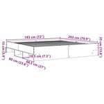 vidaXL Cadre de lit chêne marron 180x200 cm bois d'ingénierie