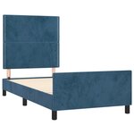 vidaXL Cadre de lit avec tête de lit Bleu foncé 90x190 cm Velours