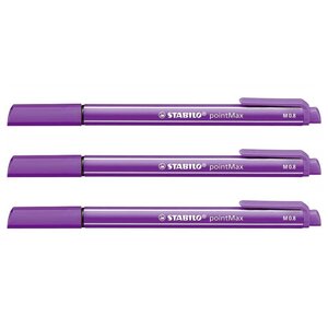 Stylo feutre pointMax pointe moyenne 0.8mm lilas x 3 STABILO