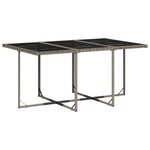 vidaXL Ensemble à manger de jardin 11Pièces avec coussins gris poly rotin