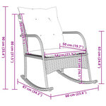 vidaXL Chaise à bascule de jardin avec coussins noir résine tressée