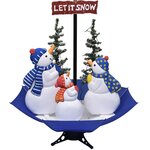 vidaXL Arbre de Noël neigeux avec base de parapluie Bleu 170 cm PVC