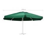 vidaXL Tissu de remplacement pour parasol d'extérieur Vert 600 cm