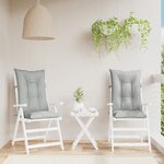 vidaXL Coussins de chaise à dossier haut lot de 2 gris clair mélangé