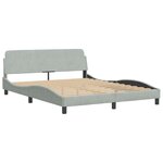 vidaXL Lit avec matelas gris clair 160x200 cm velours