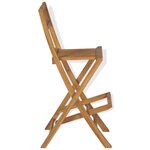 vidaXL Tabourets pliables de bar d'extérieur lot de 2 bois teck solide