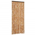 vidaXL Rideau anti-mouches ocre et blanc 56x200 cm chenille