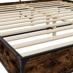 vidaXL Cadre de lit chêne fumé 200x200 cm bois d'ingénierie et métal
