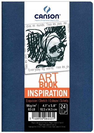 Pack de 2 Carnets dessin ARTBOOK INSPIRATION A6 96g 24 feuilles Bleu Indigo CANSON