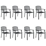 vidaXL Ensemble à manger de jardin 9 Pièces anthracite acier