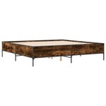 vidaXL Cadre de lit chêne fumé 180x200 cm bois d'ingénierie et métal