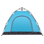 vidaXL Tente de camping 3 personnes bleu libération rapide