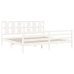 vidaXL Cadre de lit avec tête de lit blanc 200x200 cm bois massif