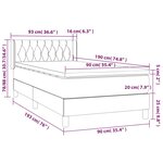 vidaXL Sommier à lattes de lit avec matelas Noir 90x190 cm Tissu
