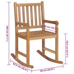 vidaXL Chaise à bascule avec coussin rouge bordeaux Bois de teck