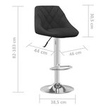 vidaXL Tabourets de bar lot de 2 noir velours