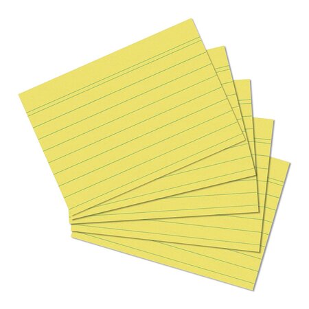 Pqt de 100 Fiches bristol 170g A5 148x210 mm Lignées Jaune HERLITZ