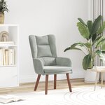 Fauteuil Relaxant VidaXL en Velours Gris Clair