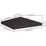 vidaXL Toile de toit de belvédère 270 g/m² 3x3 m Noir