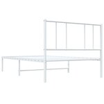 vidaXL Cadre de lit métal avec tête de lit blanc 100x200 cm