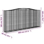 vidaXL Panier de gabions arqué 400x50x180/200 cm Fer galvanisé