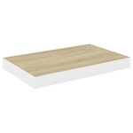 vidaXL Étagères flottantes 2 Pièces Chêne et blanc 40x23x3 8 cm MDF