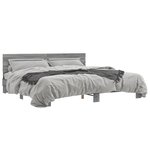 vidaXL Cadre de lit sonoma gris 180x200 cm bois d'ingénierie et métal