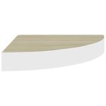 vidaXL Étagères d'angle murales 2 Pièces Chêne et blanc 35x35x3 8 cm MDF