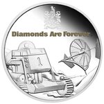 Pièce de monnaie 1 Dollar Tuvalu 2021 1 once argent BE – James Bond (Les diamants sont éternels)