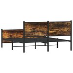 vidaXL Cadre de lit en métal sans matelas chêne fumé 140x200 cm