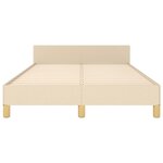 vidaXL Cadre de lit avec tête de lit Crème 120x200 cm Tissu